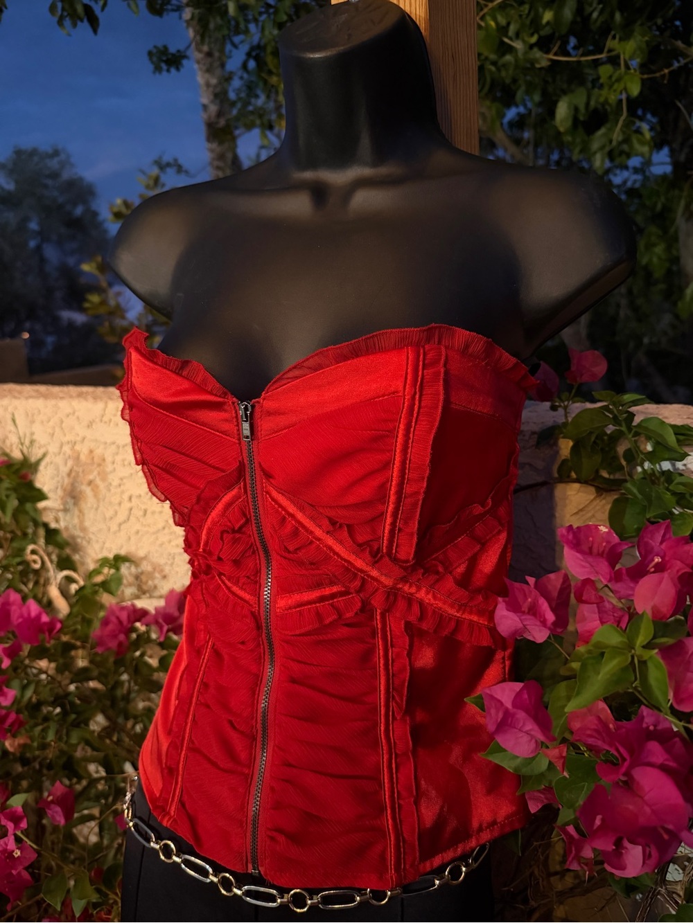 RARE Red Bebe Corset Top